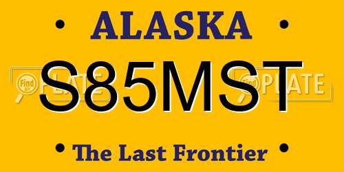 S85MST Alaska License Plate