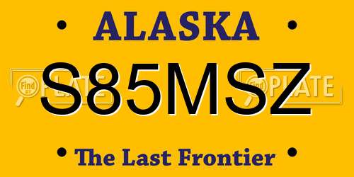 S85MSZ Alaska License Plate