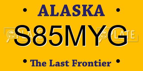S85MYG Alaska License Plate