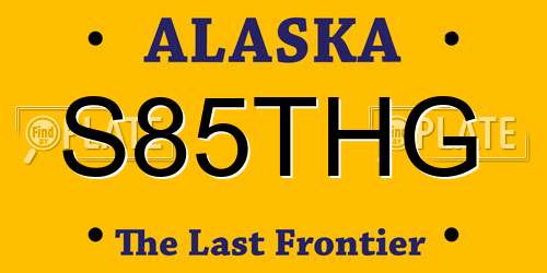 S85THG Alaska License Plate