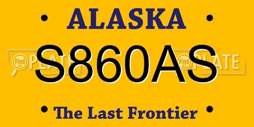 S860AS Alaska License Plate