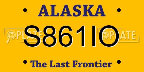 S861IO Alaska License Plate