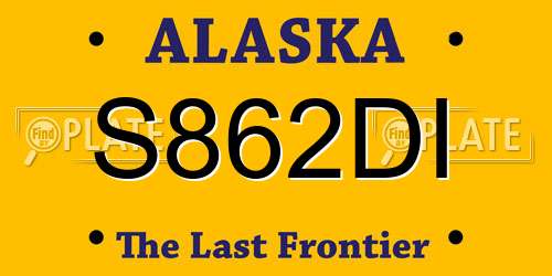 S862DI Alaska License Plate