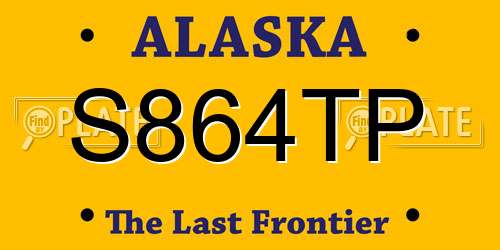 S864TP Alaska License Plate