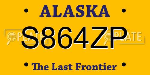 S864ZP Alaska License Plate