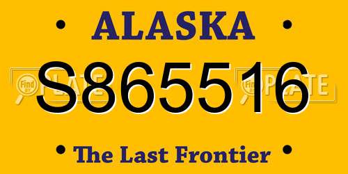S865516 Alaska License Plate