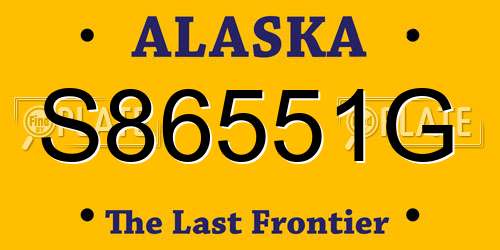 S86551G Alaska License Plate