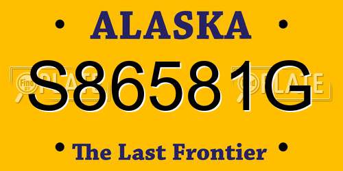 S86581G Alaska License Plate