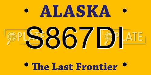 S867DI Alaska License Plate