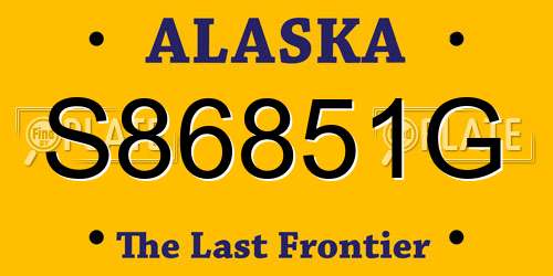 S86851G Alaska License Plate