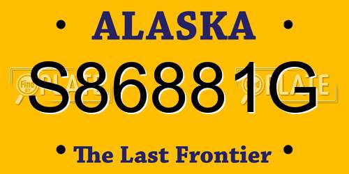 S86881G Alaska License Plate