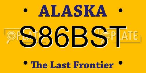 S86BST Alaska License Plate