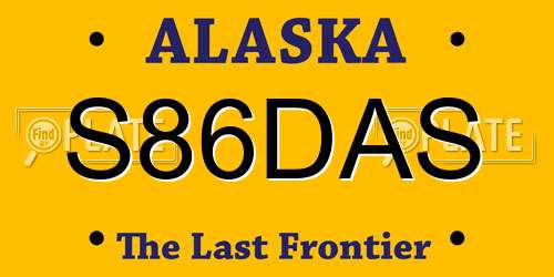 S86DAS Alaska License Plate