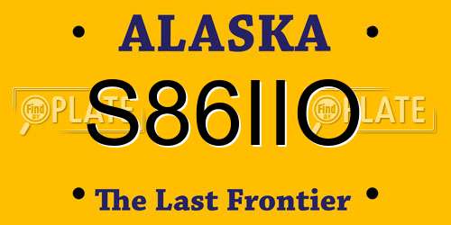S86IIO Alaska License Plate