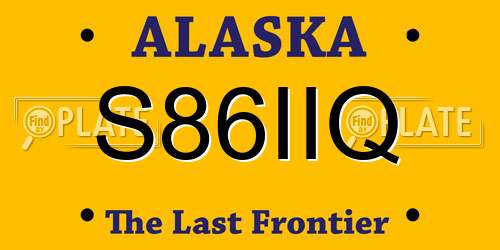 S86IIQ Alaska License Plate
