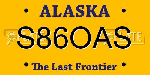 S86OAS Alaska License Plate