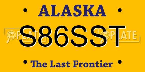 S86SST Alaska License Plate