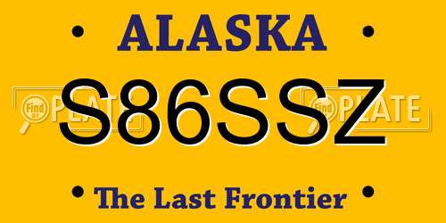 S86SSZ Alaska License Plate