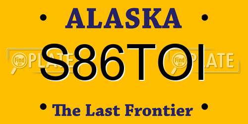 S86TOI Alaska License Plate