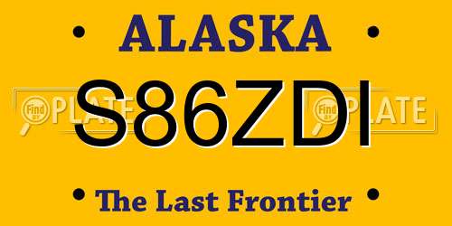 S86ZDI Alaska License Plate