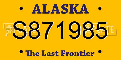 S871985 Alaska License Plate