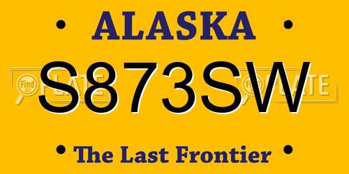 S873SW Alaska License Plate