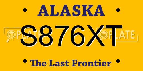S876XT Alaska License Plate