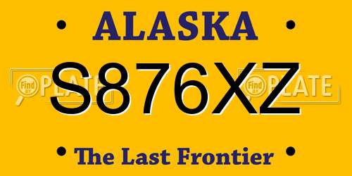 S876XZ Alaska License Plate