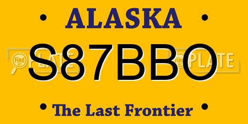 S87BBO Alaska License Plate
