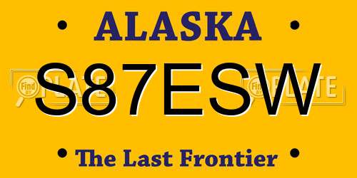 S87ESW Alaska License Plate