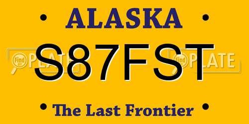S87FST Alaska License Plate
