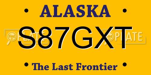 S87GXT Alaska License Plate