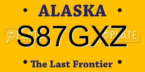S87GXZ Alaska License Plate