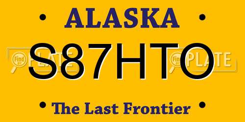 S87HTO Alaska License Plate