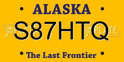 S87HTQ Alaska License Plate