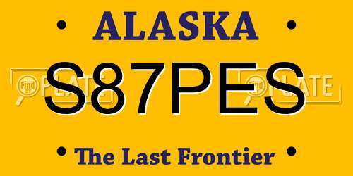 S87PES Alaska License Plate