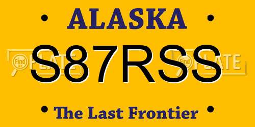S87RSS Alaska License Plate