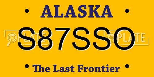 S87SSO Alaska License Plate