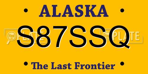 S87SSQ Alaska License Plate