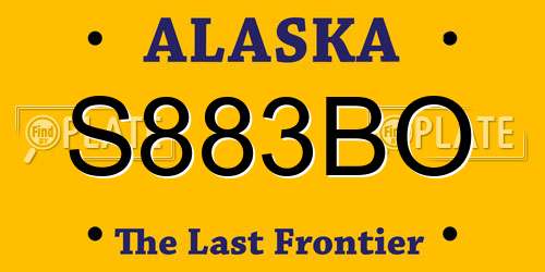 S883BO Alaska License Plate