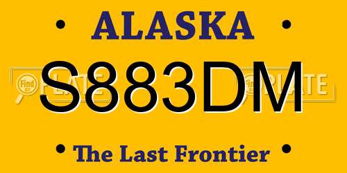 S883DM Alaska License Plate