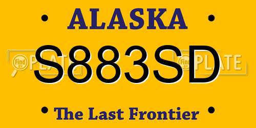 S883SD Alaska License Plate