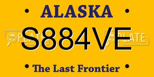 S884VE Alaska License Plate