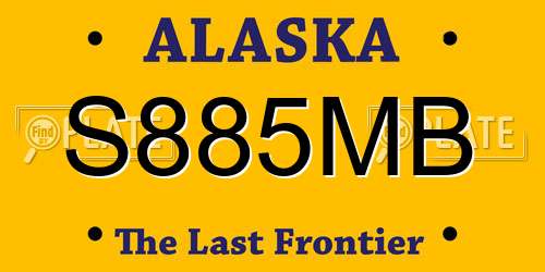 S885MB Alaska License Plate