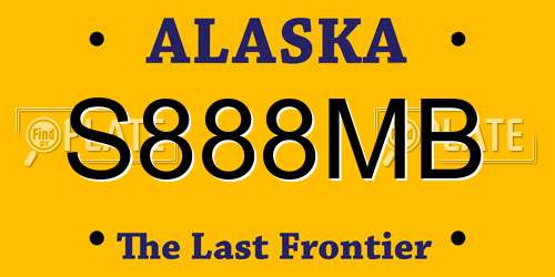 S888MB Alaska License Plate