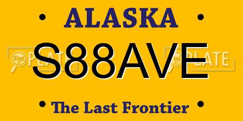 S88AVE Alaska License Plate