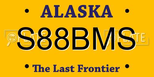 S88BMS Alaska License Plate
