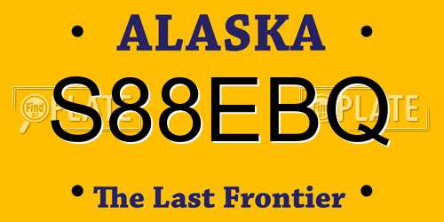 S88EBQ Alaska License Plate