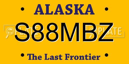 S88MBZ Alaska License Plate