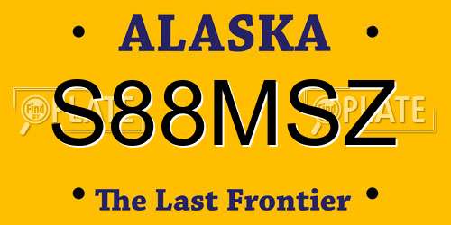 S88MSZ Alaska License Plate